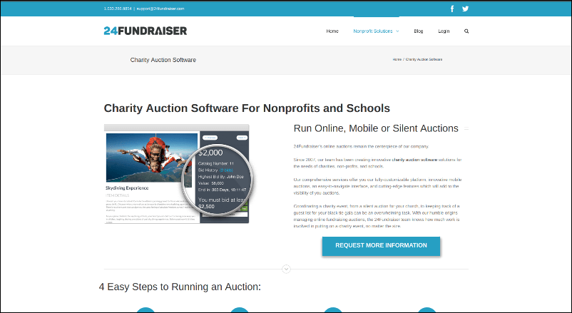 24Fundraiser's online silent auction software can help your nonprofit get organized for your next event.