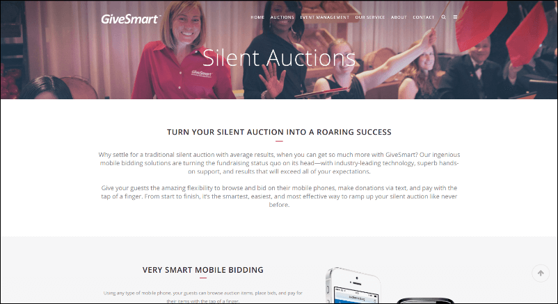 Check out GiveSmart's online silent auction software.
