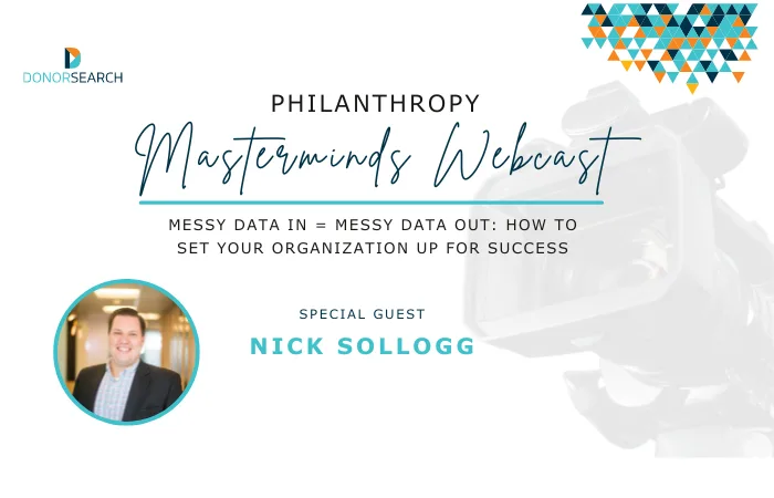 Video camera in the background with a profile picture of Nick Sollogg