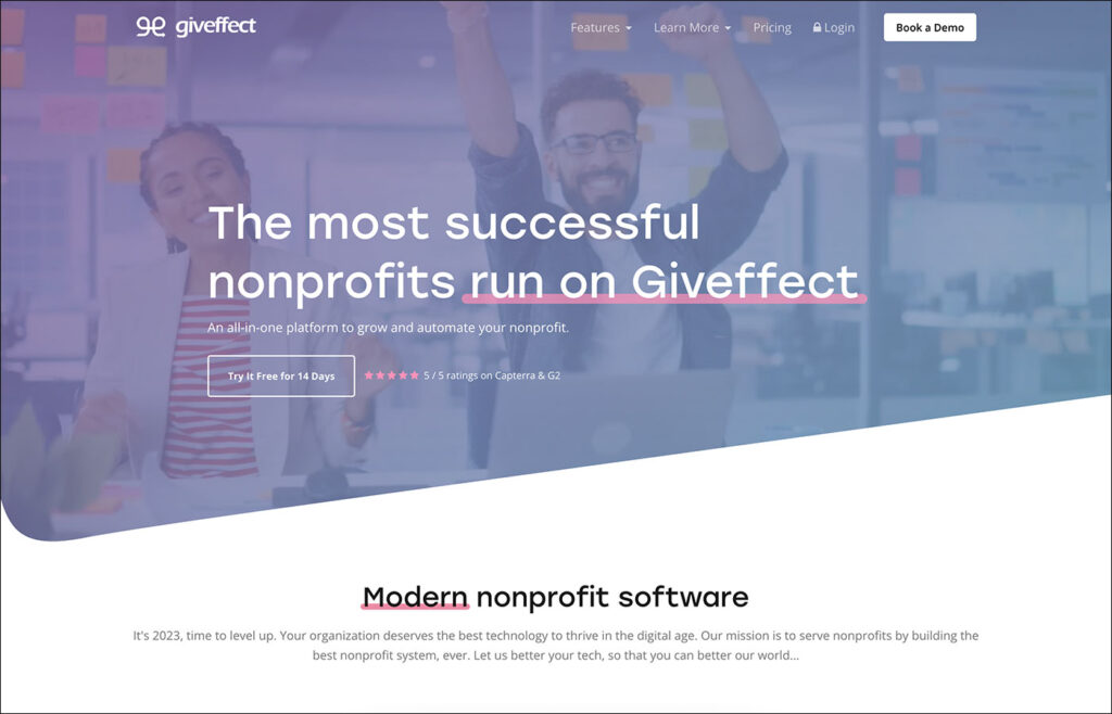 Giveffect is the best fundraising software for nonprofit automation.