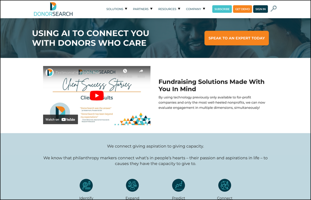 DonorSearch is one of the best prospect research tools on the market today.
