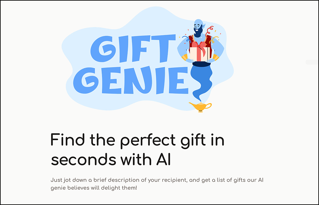 This is a screenshot of Gift Genie, an AI tool for nonprofits. 