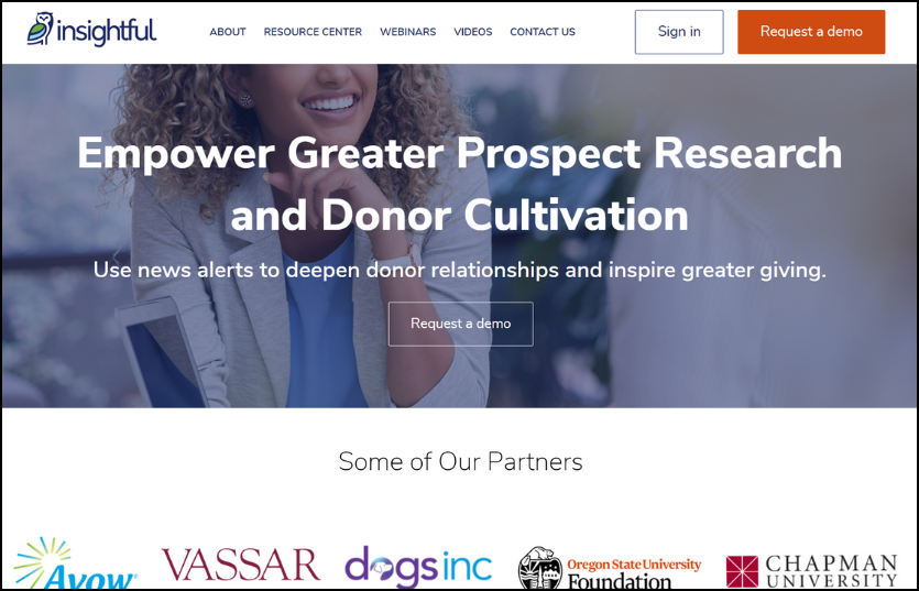 Insightful Philanthropy's homepage.