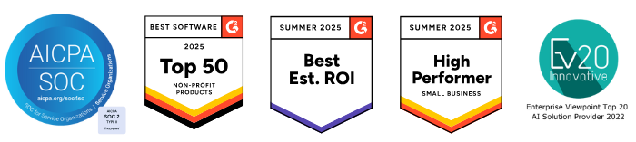 Summer 2025 G2 awards and other honors won by DonorSearch.