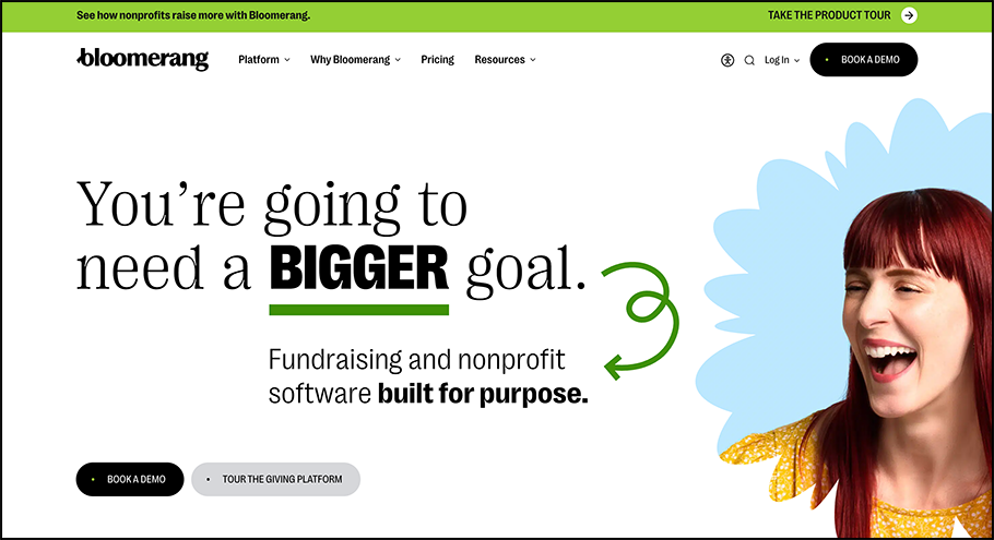 Screenshot of Bloomerang, one of the top wealth screening tools for nonprofits to consider investing in.